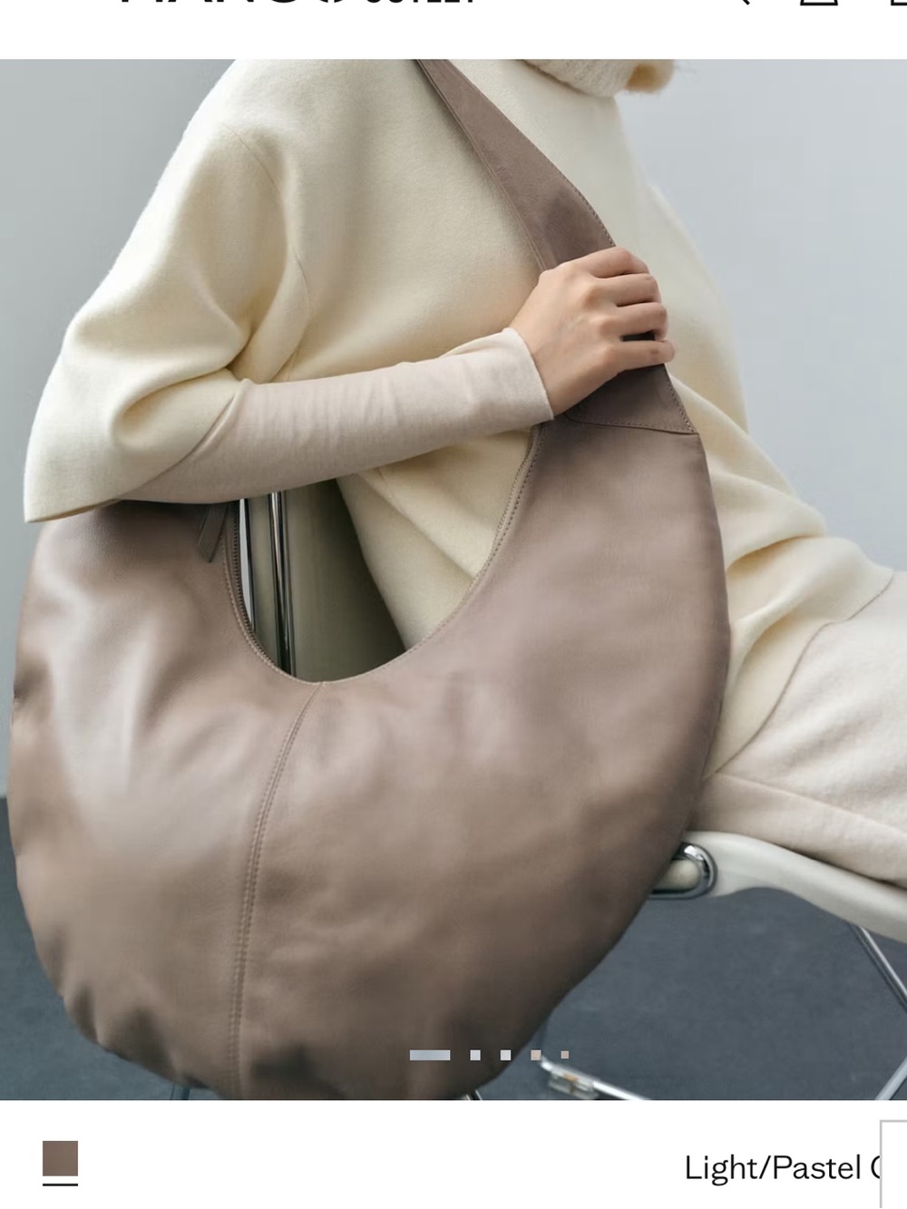 Mango Crescent Hobo Bag in Taupe